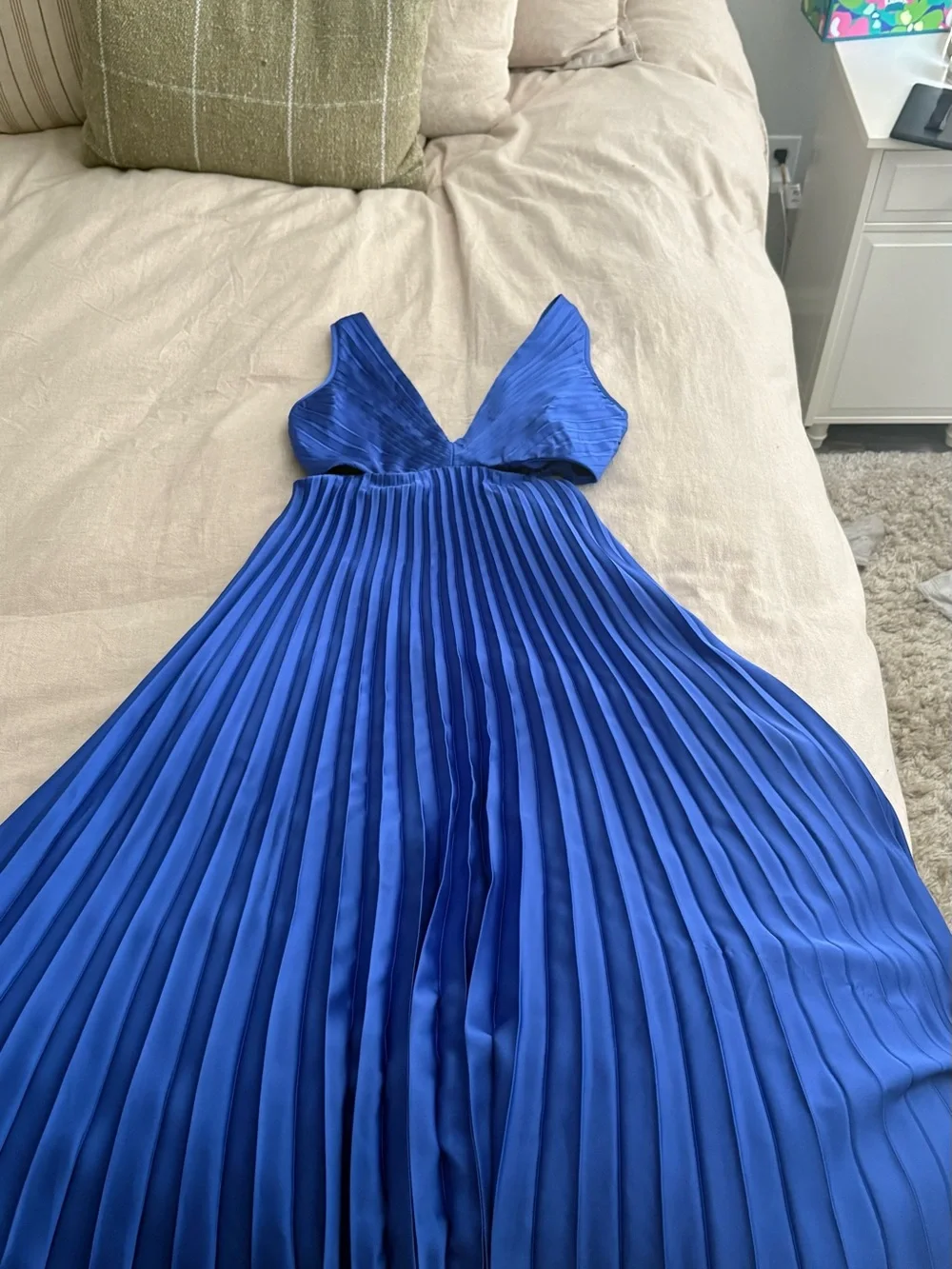 The A&F Giselle Pleated Cutout Maxi Dress